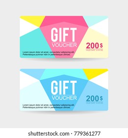 gift voucher colorful triangle  sale business template