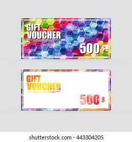 Gift voucher colorful, Vector illustration