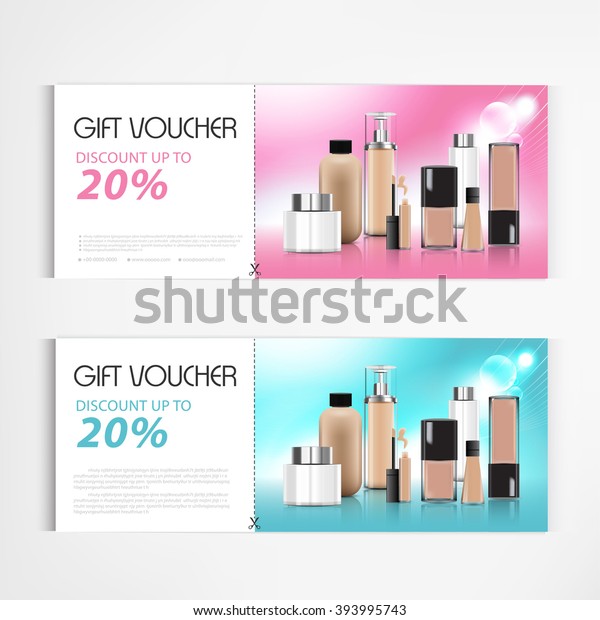 Gift Voucher Cosmetics Lotion Packaging Template Stock Vector (Royalty