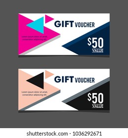 gift voucher coupon 50 value vector design template
