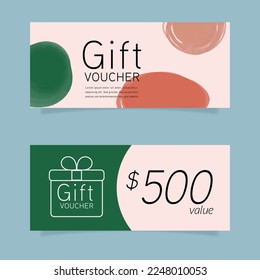 Cupón de cupón de regalo tono de tierra abstracto, tarjeta especial para tarjetas de regalo de vacaciones, cupones y certificados.