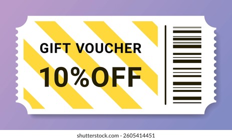 Gift voucher coupon with barcode