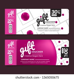 Gift Voucher, Coupon Pink Ball template, Design concept for gift coupon