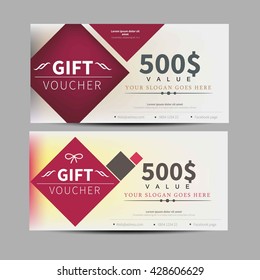 Gift voucher, coupon template, flat design in vector