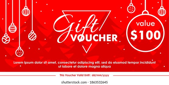 Diseño de bonos de regalo en el tema de Navidad
