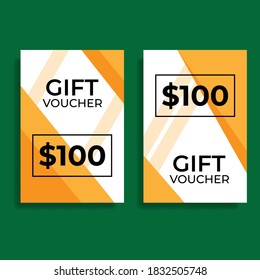 Gift voucher design with orange background. Great vector for sales promotion, product marketing, fashion, web, apps, discount coupons, online shops, social media etc.