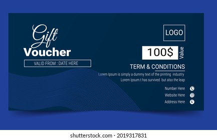 Gift voucher design template, discount certificate or shop invitation promo. Shopping present coupon or special vector card with different value