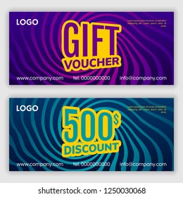 Gift voucher design template. Vector illustration