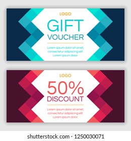 Gift voucher design template. Vector illustration
