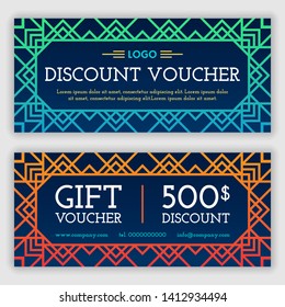 Gift voucher design template. Vector illustration