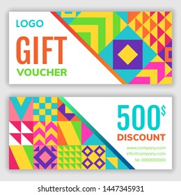 Gift voucher design template. Vector illustration