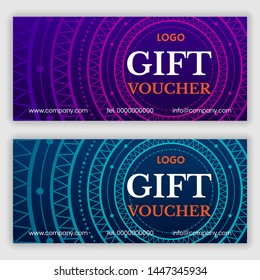 Gift voucher design template. Vector illustration