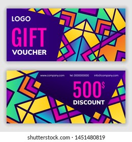 Gift voucher design template. Vector illustration