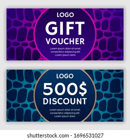 Gift voucher design template. Vector illustration