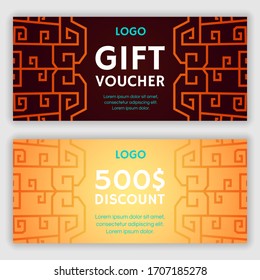 Gift voucher design template. Vector illustration