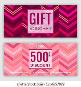 Gift voucher design template. Vector illustration