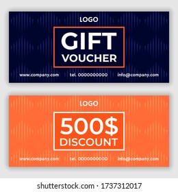 Gift voucher design template. Vector illustration
