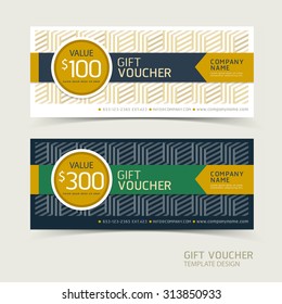 Gift voucher design template. Vector illustrations.
