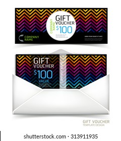 Gift voucher design template. Vector illustrations.