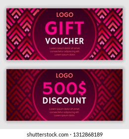 Gift voucher design. Vector illustration