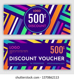 Gift voucher design. Vector illustration