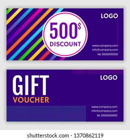 Gift voucher design. Vector illustration