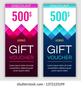 Gift voucher design. Vector illustration