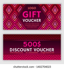 Gift voucher design. Vector illustration