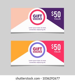 gift voucher discount 50 vector template