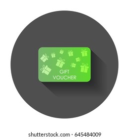 Gift voucher. Discount coupon with long shadow.
