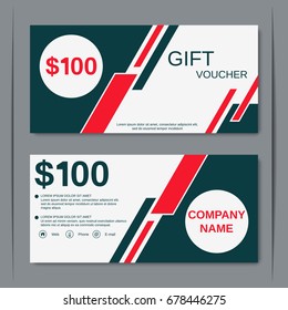 Gift voucher, discount coupon vector design template