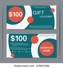 Gift voucher, discount coupon vector design template