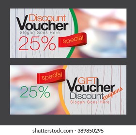 Gift voucher and discount voucher template.