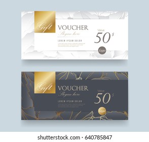 Gift Voucher discount template with luxury pattern. Vector illustration.