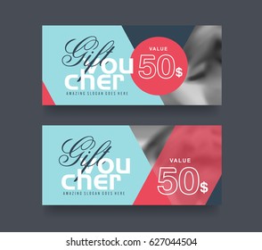 Gift Voucher discount template. Vector illustration.