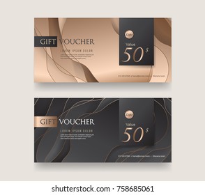 Gift Voucher discount template. Vector illustration.