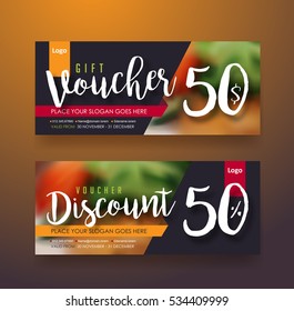 Gift voucher discount template,Vector illustration 