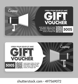 Gift Voucher. Flat Design. Announcement Of The Award. Vector illustration