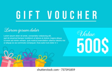 Gift voucher flat design background