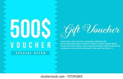 Gift voucher flat design background