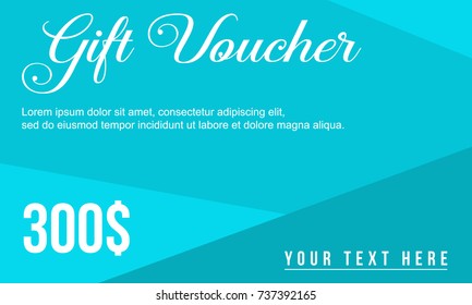 Gift voucher flat design background