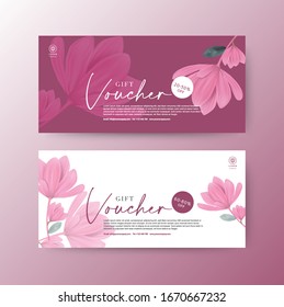 gift voucher flower background magnolia 260nw 1670667232