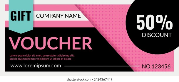 Gift voucher. Flyer design with copy space. Discount or sale marketing promo. Special offer for customer. Loyalty program. Ticket to receive prize. Cartoon flat isolated vector illustration
