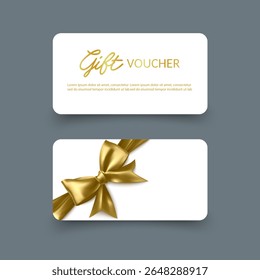 Gift Voucher with Golden Bow and Elegant Design