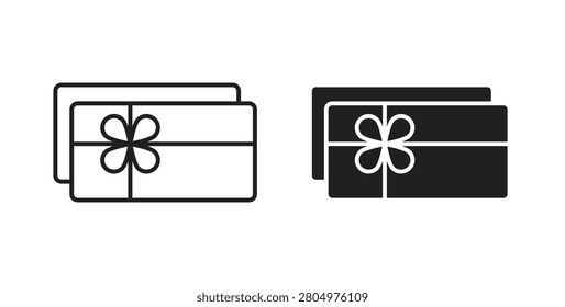 Gift voucher icon with editable stroke. Thin Line and flat icons for UI designs