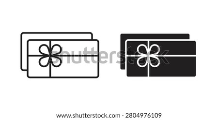Gift voucher icon with editable stroke. Thin Line and flat icons for UI designs
