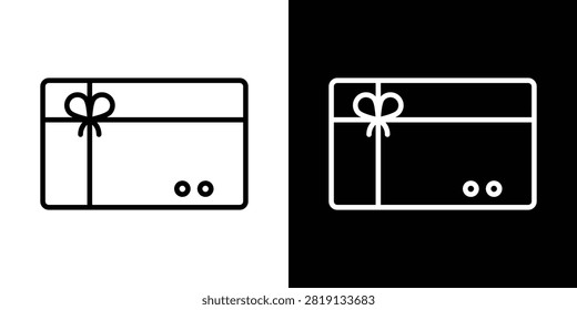 Gift voucher icon linear graphics set.