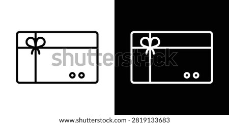 Gift voucher icon linear graphics set.