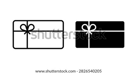 Gift voucher icon outline elements kit