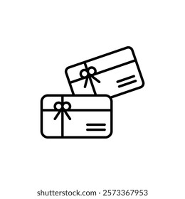 Gift voucher icon Outline thin set